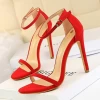 Factory Wholesale  price customized small MOQ suede 11cm heels high heels women high heel shoes