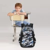 Fashion 17 Inches Black Football Cartoon Childrens Schoolbag Waterproof  kindergarten Schoolbag Boys Large Capacity Backpack