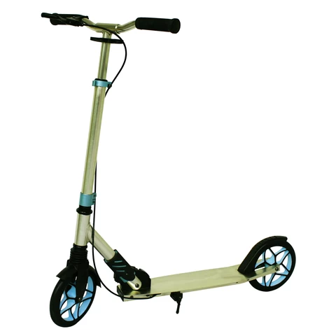 Fashion 200mm quick foldable hand-brake 2 wheels kick scooter adult champagne