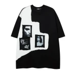 Fashion brand high street niche color matching short-sleeved T-shirt boys loose casual round neck personality summer tee