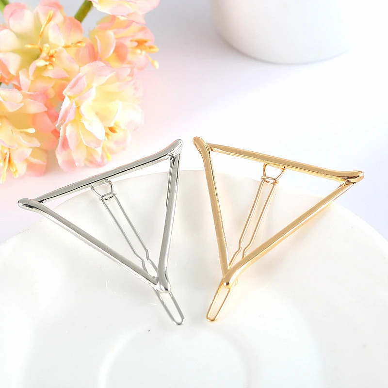 Fashion popular women&#x27;s jewelry geometric triangle hairpin ladies side clip hair accessories hairpin