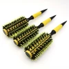 Fashion Salon ABS+Wooden handle  Roller Brush Nylon Bristle  Curly Round Hair Brush Hair Curling Hot Comb