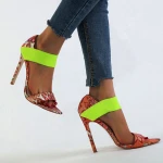 fashion shoes  flower pattern cloth women high heel shoes big size peep toe spike thin heels ladies sandals