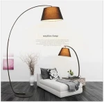 floor standing lamp clothe shade with iron body