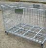 Folding Supermarket Metal Wire Mesh Warehouse Storage Roll Cage