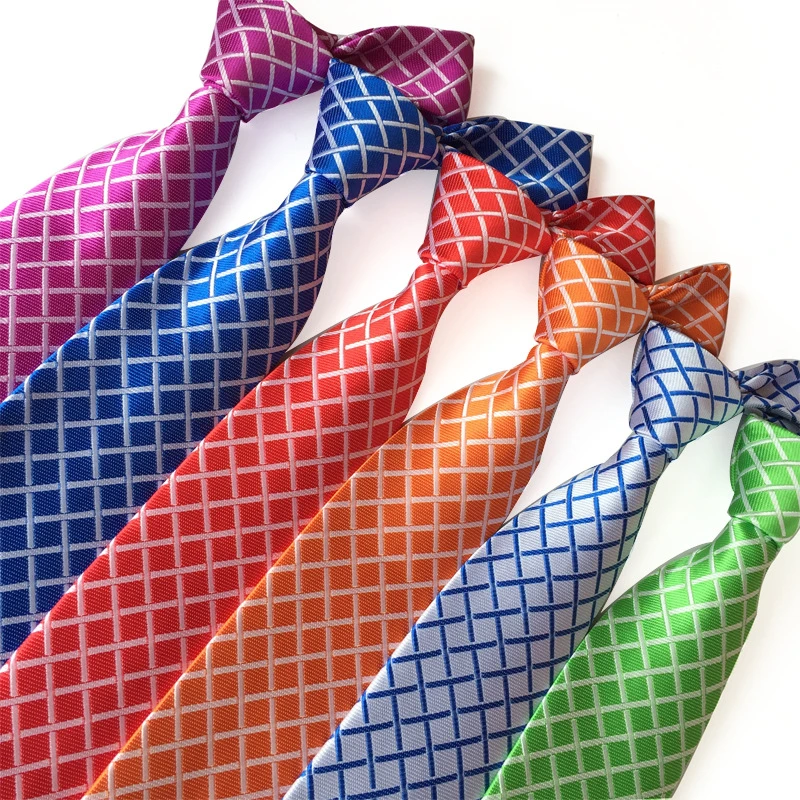 Foreign trade  direct supply of polyester Plaid Print  silk Tie business casual style men tie