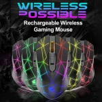 Free Wolf X9 Rechargeable Wireless Gaming Mouse Office Home Silent RGB Luminous Mechanical Mouse