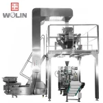 Full Complete food sugar salt seeds packing line 6 head  weigher scale vertical form fill seal roll plastic film pillow bag