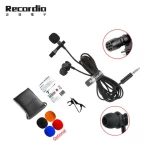 GAM-150 Mini Clip-on Lapel Lavalier Microphone with 3.5mm Headphone Output Jack for Phone Android Smartphone DSLR Camera