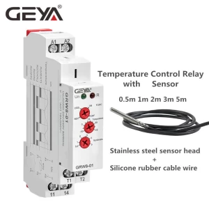 GEYA GRW8 Temperature Sensor Cooling or Heater Monitoring Air Temperature Control Instrument AC/DC24V-240V