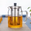 Glass Tea Pot with Stainless Steel Tea Infuser Filter Stovetop Safe Glass Tea Kettle