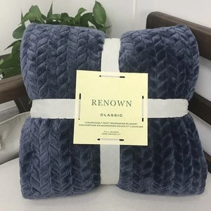 Buy Grain Flannel Fleece Blanket Heavy Soft Luxury Embossed Throw Blanket  from Hangzhou Aofu Import & Export Co., Ltd., China