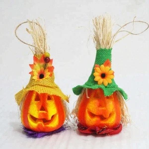 Green Orange Scarecrow Festival Supplies Creative Cute Children&#39;s Toys Gift Halloween Handmade Pumpkin Lantern Decorations