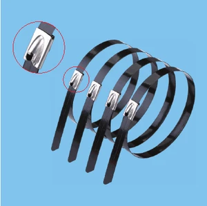 Guangzhou hot selling Metal Cable ties UL Stainless Steel Epoxy Coated Cable Ties