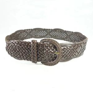 hand make Braided Knit Weave Woven Women Pure Leather Belt