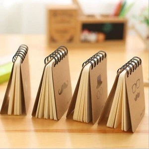 Hard Craft Paper cover spiral note books Moustach/caps/Glass /pipe mens style mini notebooks