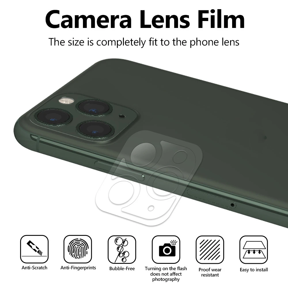 HD Clear Nano Anti Shock Camera Lens Film For iPhone 12 5.4&quot;/6.1&quot;/6.7&quot; Screen Protector