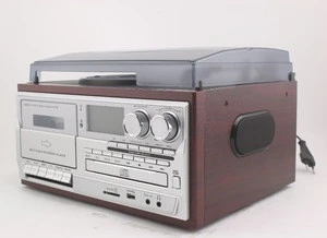 high end quality custom turntable player , cassette player with radio and cd