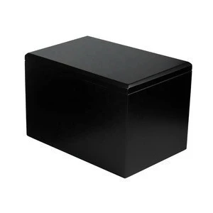 High Grade Custom Size Black Square MDF Wooden Cremation Urn For Human