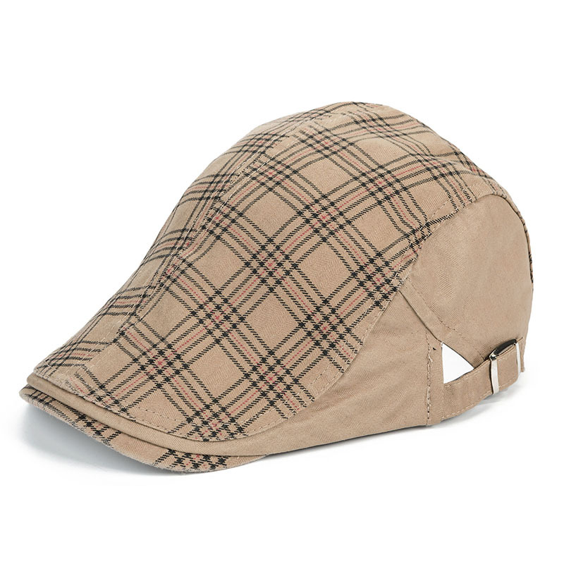 high quality 100% cotton men&#x27;s woman&#x27;s custom black Autumn/winter checkered beret