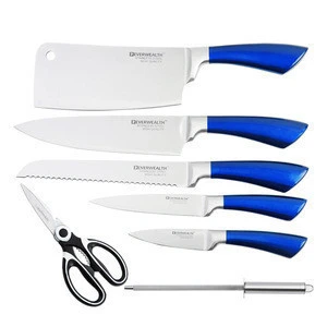 High quality 8 pcs snowflake point kitchen knife set with acrylic stand