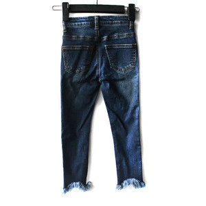 High Quality Children Clothing Kids skinny jeans with raw edge boys Customized denim Jeans