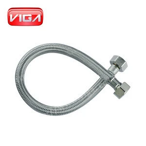 High Quality Double Push lock stainless steel shower inlet hose