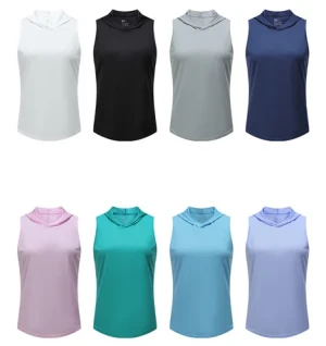 High Quality Ladies Gym Fitness Tank Top Hoodies Long Pullover Knitted Summer Sleeveless for Sports