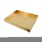 High quality luxury best selling  wooden craft serving gold lacquered Tray