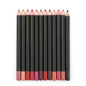 High quality smooth lip use matte Multi-colored wood material lip pencil lip liner