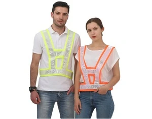 High visibility traffic police security vest guard chaleco Reflectante Reflective Safety Vest belt
