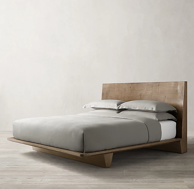Home furniture American style wood bed living room split bamboo floating platform bed