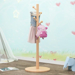 Home Furniture Floor Standing Portable Solid Wood Clothes Hanging Branch Coat Rack