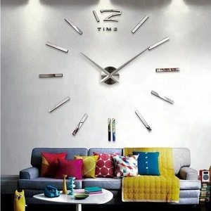 Home Office Room Art Decor Modern Decal Wall Clock Large DIY Wall Clock 3d Mirror Wall Sticker Clock