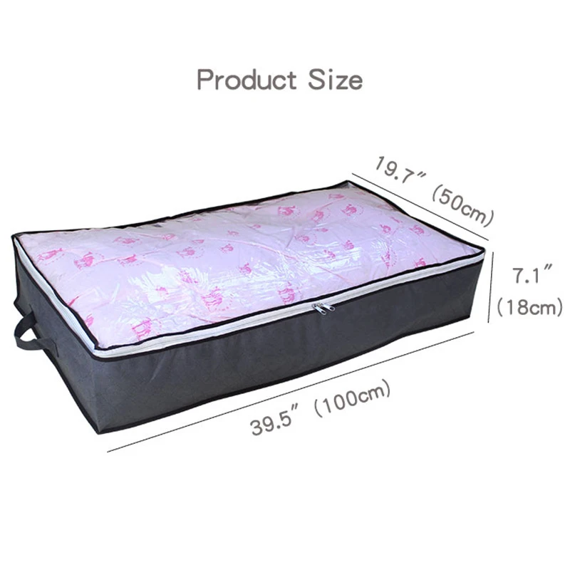 Home Storage Large Underbed Blanket Quilt Reusable Fabric Organizer for Clothing Storage Bag