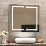 Hospital and Home Bathroom Use Wall Mounted Aluminium Illuminated Lighted LED Mirrored Medicine cabinet