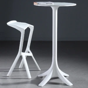 Hospitality furniture white plastic round bar table