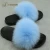 Import Hot High Quality Jtfur Wholesale Women Sew Furry Natural Raccoon Fur Slides Real Fox Fur Slippers from China