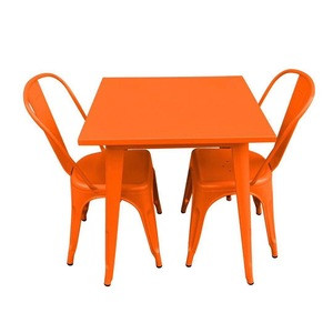 Hot Sale Cheap Dining Room Furniture Restaurant Used Metal Industrial Dining Table And Chair Set