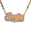 Hot Sale New Arrival Copper Material Acrylic Double Plated Custom Name Plate Necklace