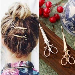 Hot sale trendy Simple Metal Scissors hair clips Hairpin Hairgrips for Women