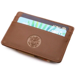 hot sale wallet pocket magnetic leather genuine rfid blocking card holder