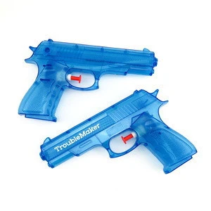 Hot sales customize logo transparent plastic toy water gun for kids