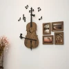 Hot sales single face MDF wall clock design violin clock aluminum pointer wall clocks