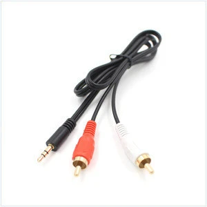 Hot Sele SP MP Male Connector To Two RCA Male Connector  RCA Audio Cable