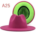 Hot Sell Women Wide Brim Wool Felt Jazz Fedora Hats British Black Panama Hat Trilby Party Church Top Formal hats 56-60 CM