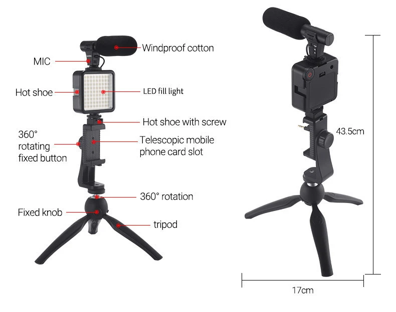 Hot Selling 3.5mm Audio Stereo Recording Vlogging Professional Interview Microphone for DSLR&amp;DV Camcorder For Smartphones