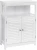 Import Hot-selling Bathroom Storage Floor Cabinet Free Standing with Double Shutter Door and Adjustable Shelf White from China