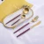 Import Hot selling Custom stainless steel cutlery purple gold flatware , purple gold knife and fork from China