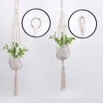 Hot selling Woven Hanging Flower Baskets Garden Ornament Knotted Wall Planter Hanging Indoor Hall Macrame Plant Hanger